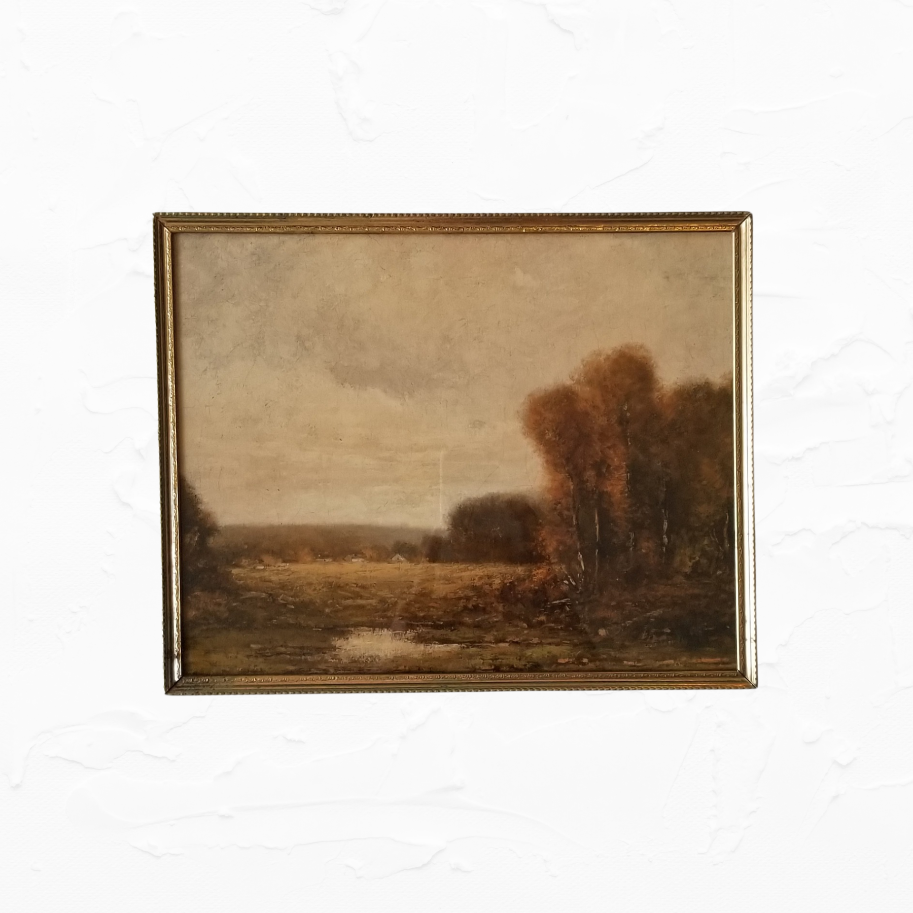 Autumn Landscape Vintage Art Print in Vintage Frame