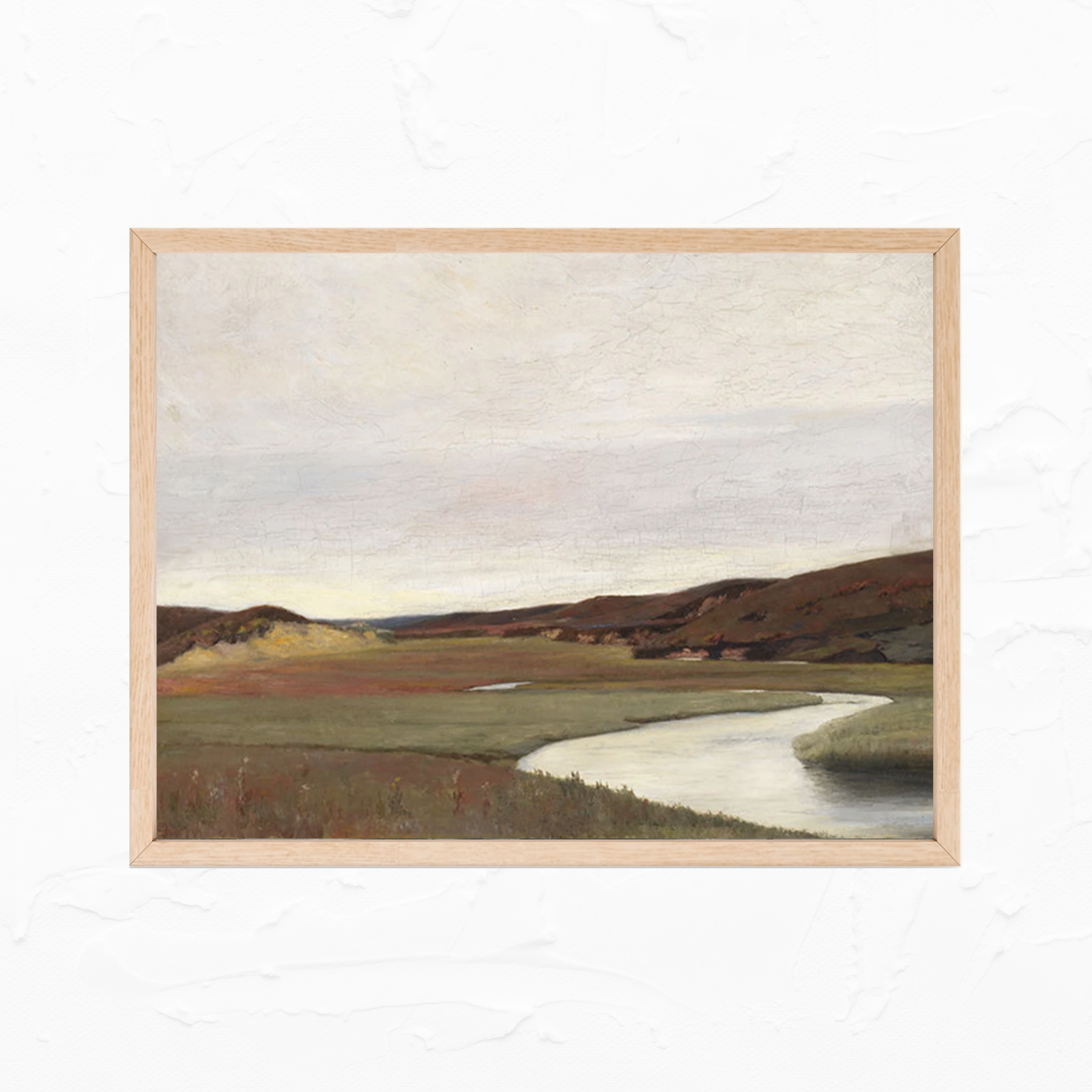 Autumn River Landscape Vintage Art Print