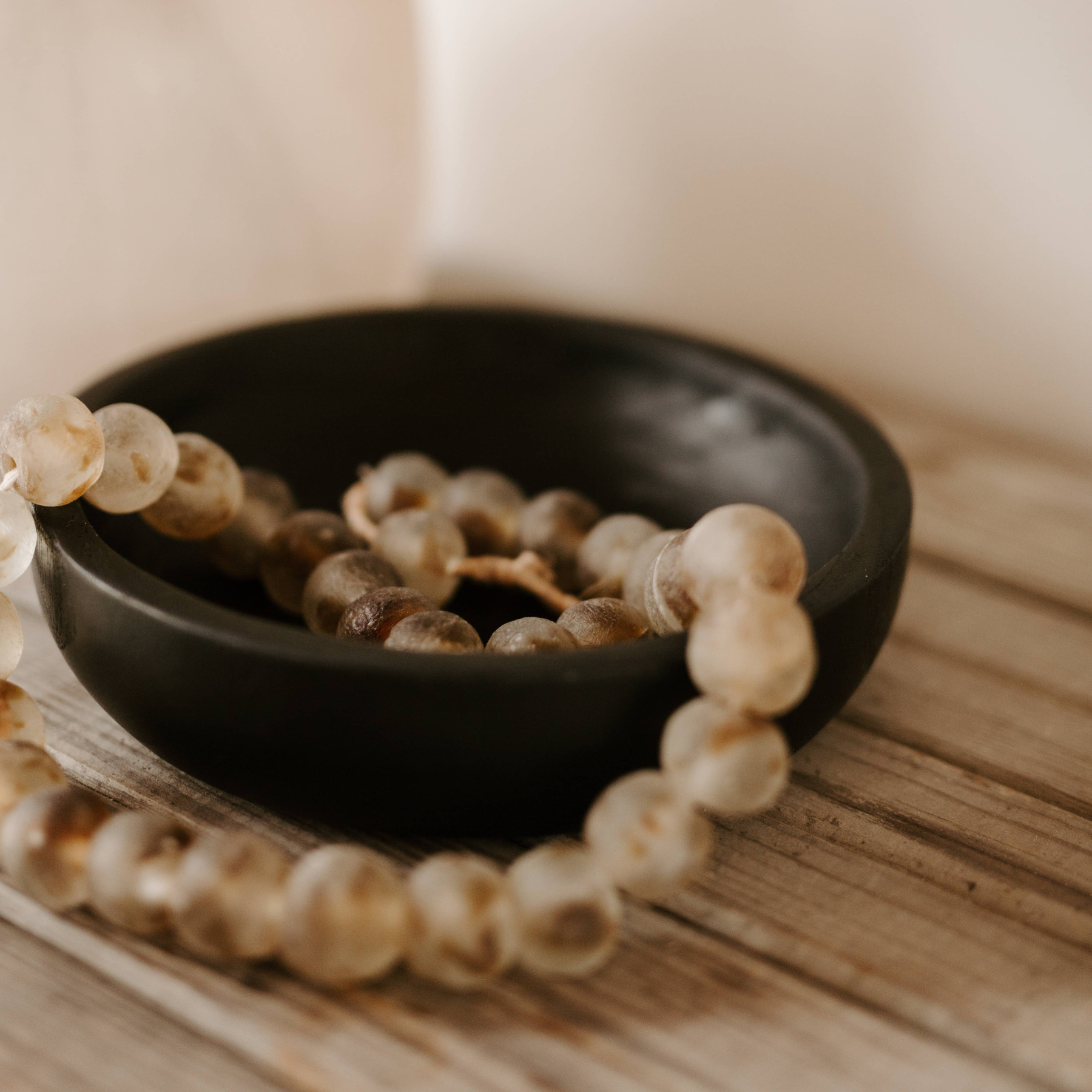 Black Decorative Wood Bowl