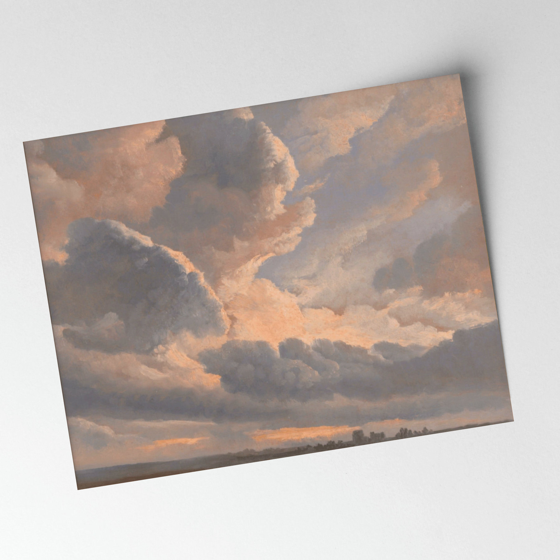 Cloudy Sunset Vintage Art Print