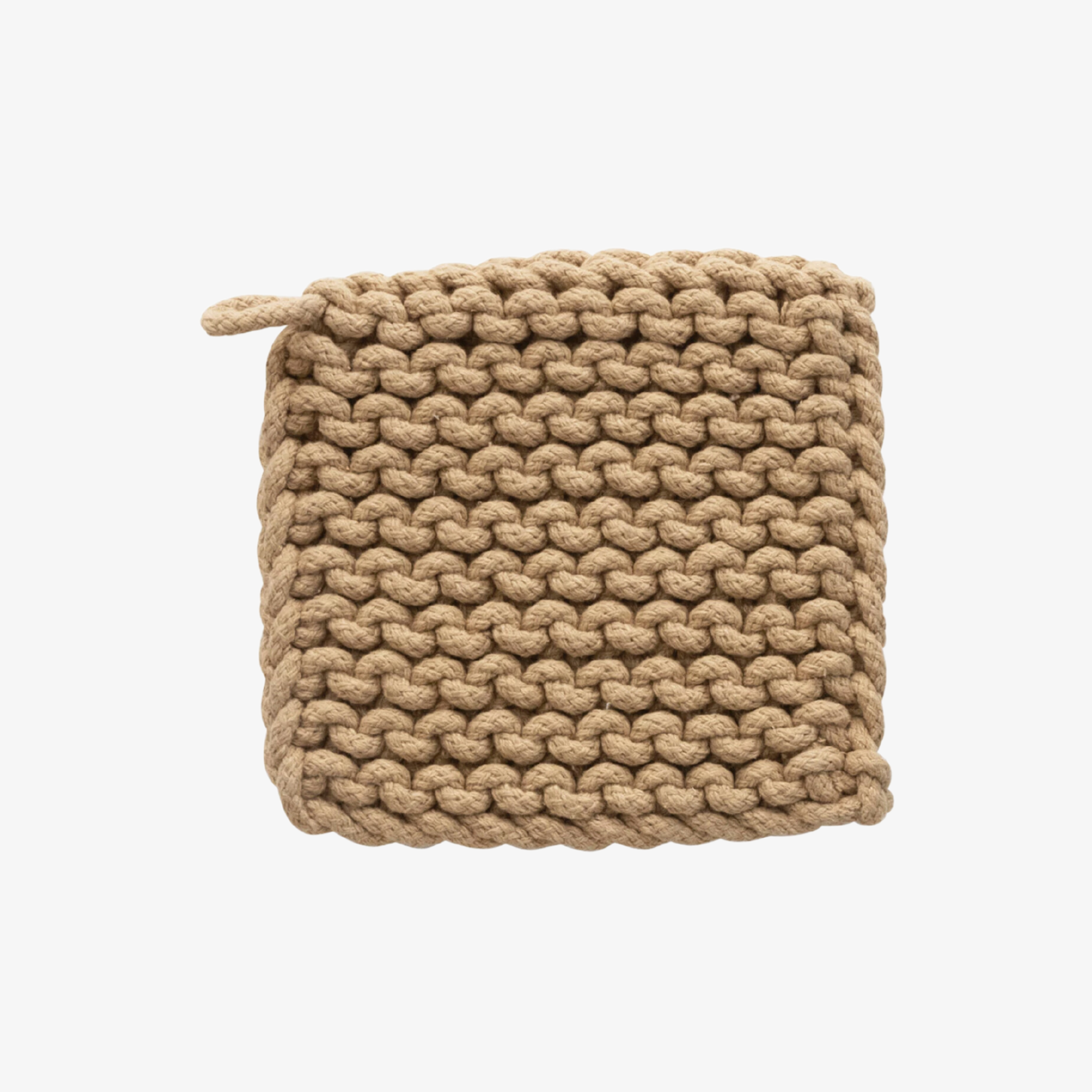 Cotton Crocheted Pot Holder Ochre