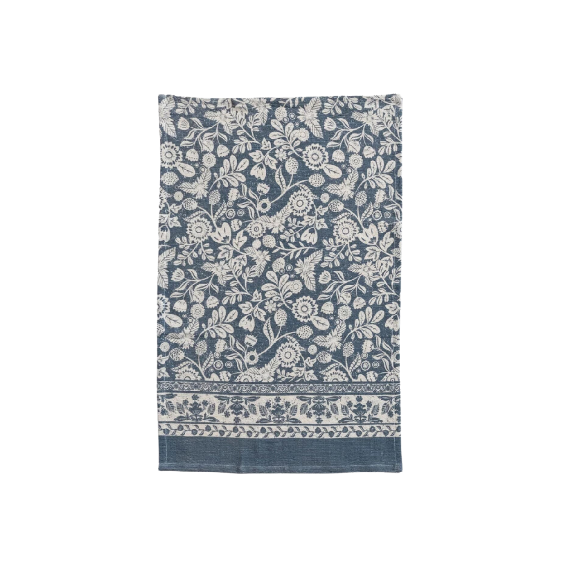 Floral Printed Tea Towel Blue