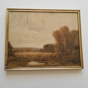 Autumn Landscape Vintage Art Print in Vintage Frame