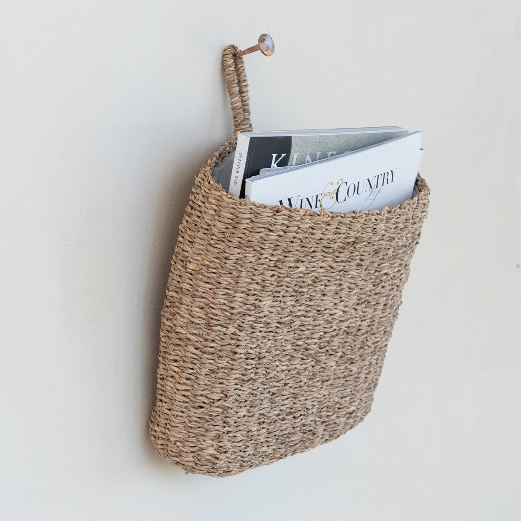 Hand-Woven Seagrass Wall Basket