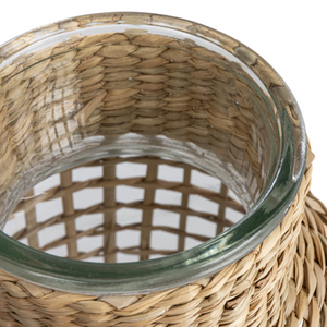 Rattan Woven Glass Vase