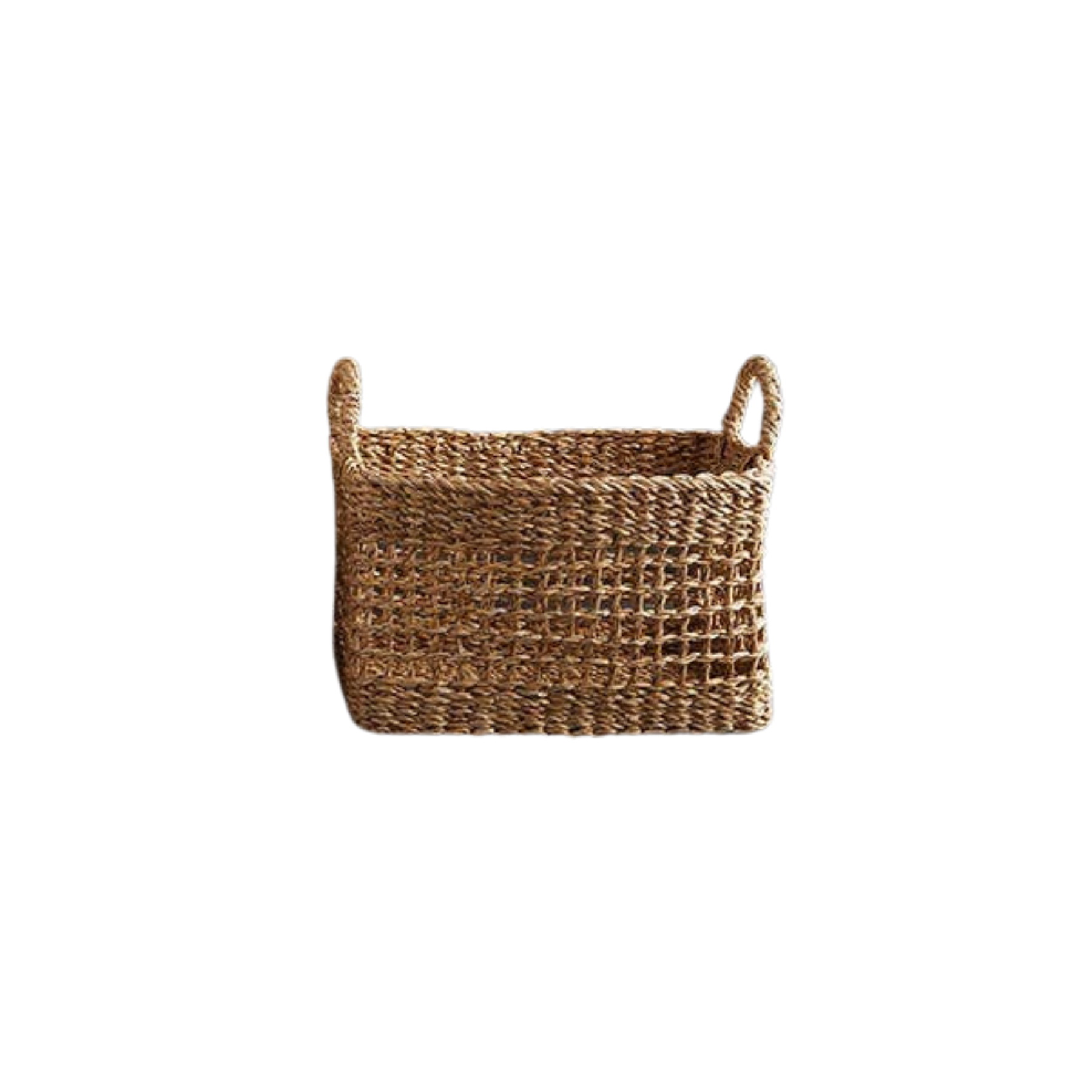 Rectangle Open Weave Basket with Handles - Large