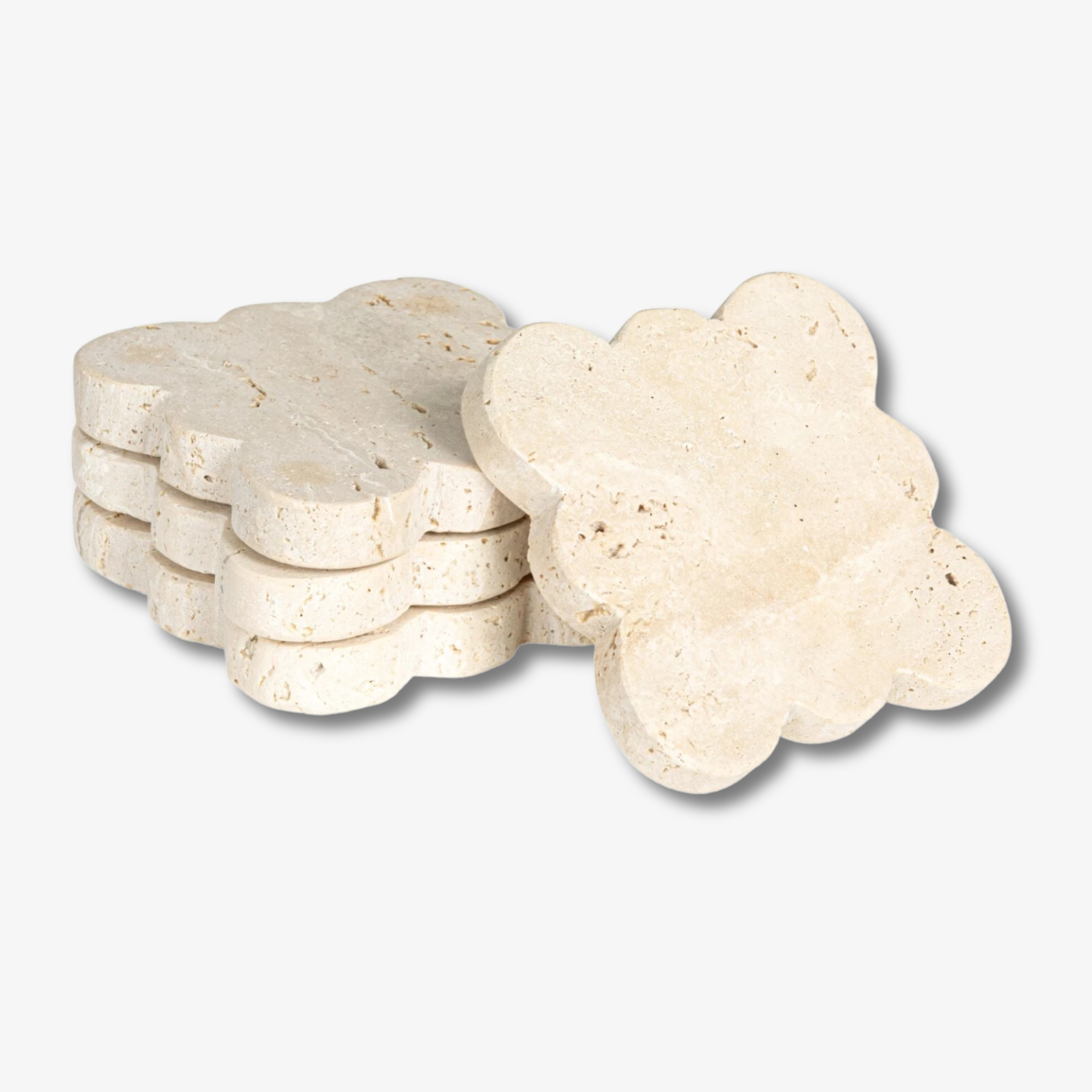 Scalloped Edge Travertine Coasters