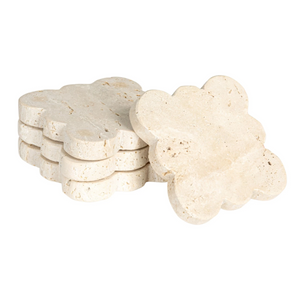 Scalloped Edge Travertine Coasters