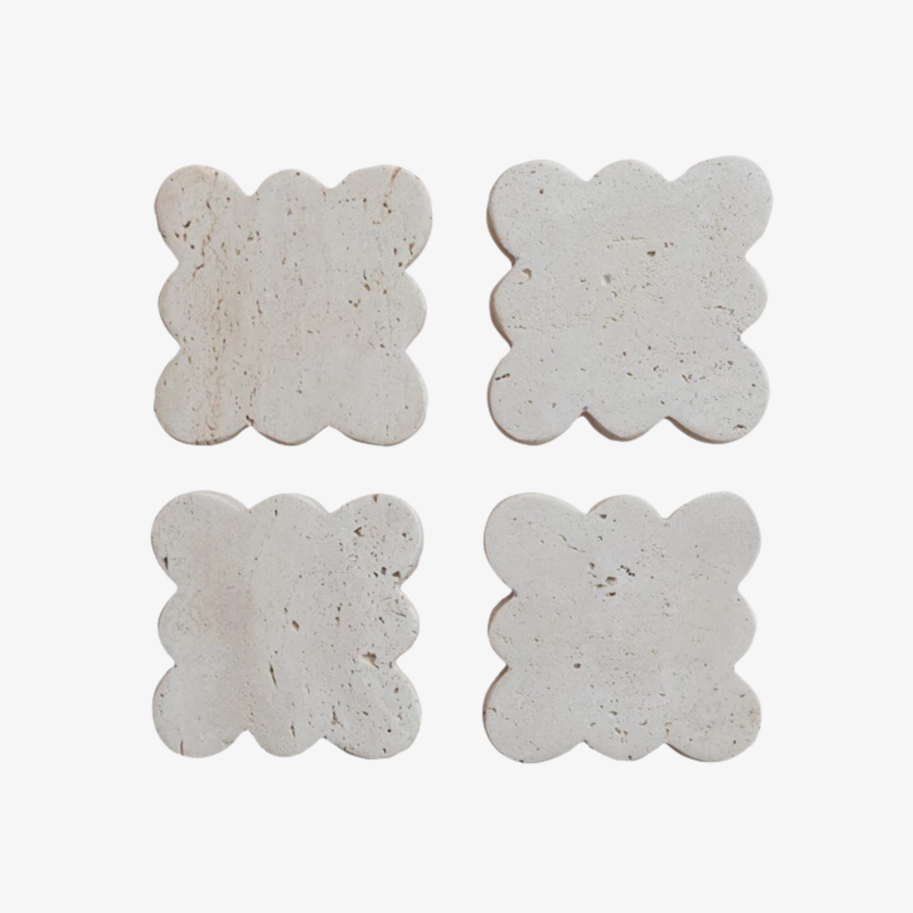 Scalloped Edge Travertine Coasters