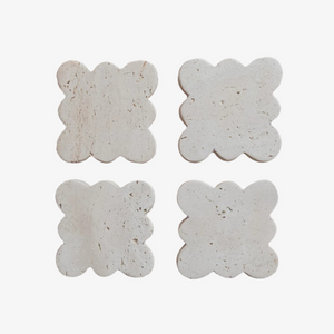 Scalloped Edge Travertine Coasters