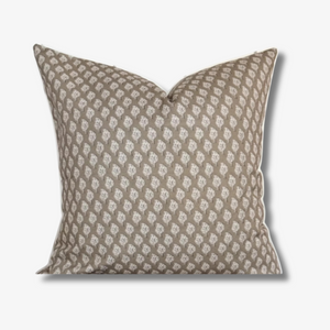 Soft Brown Block Print Pillow Cover