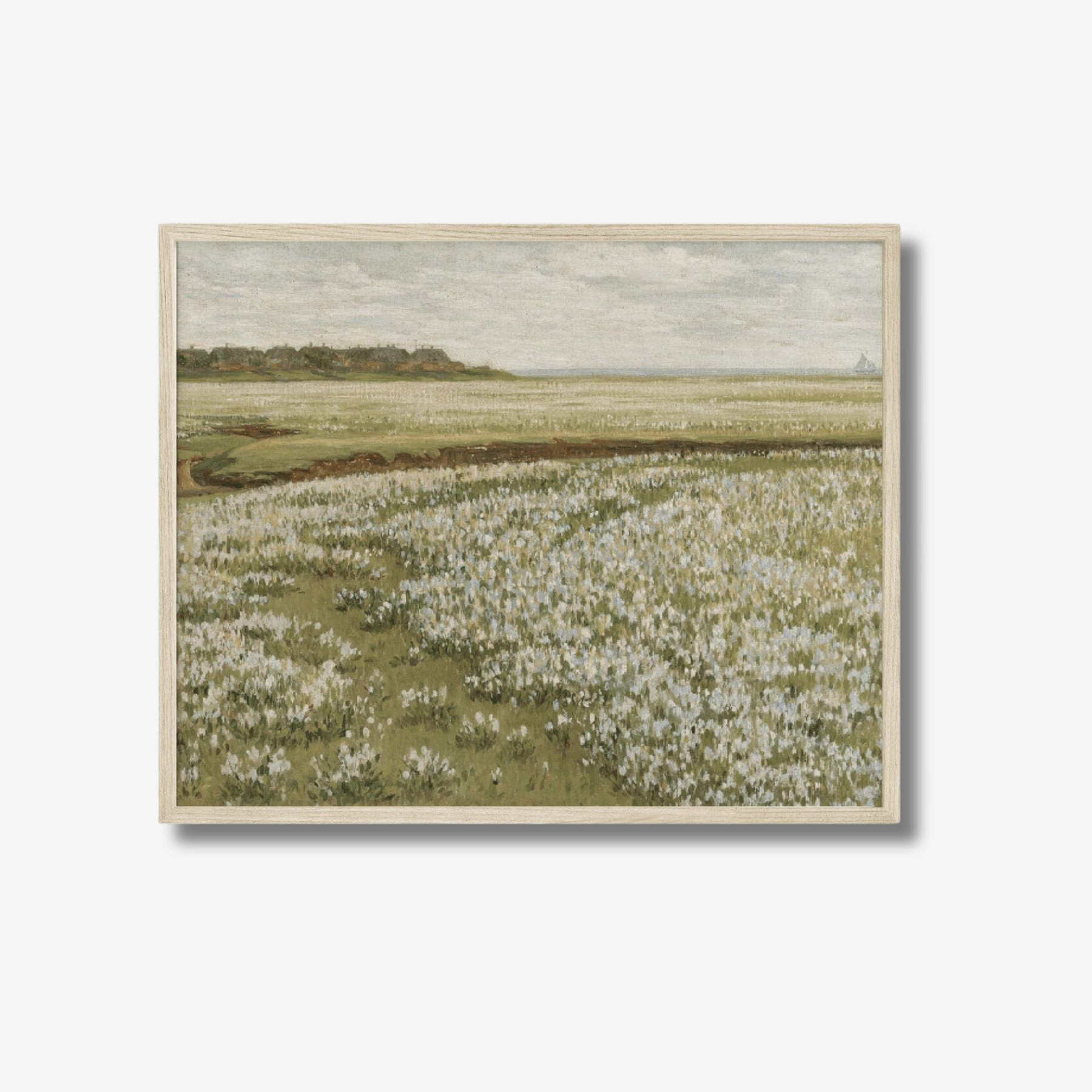 Spring Green Meadow Vintage Art Print