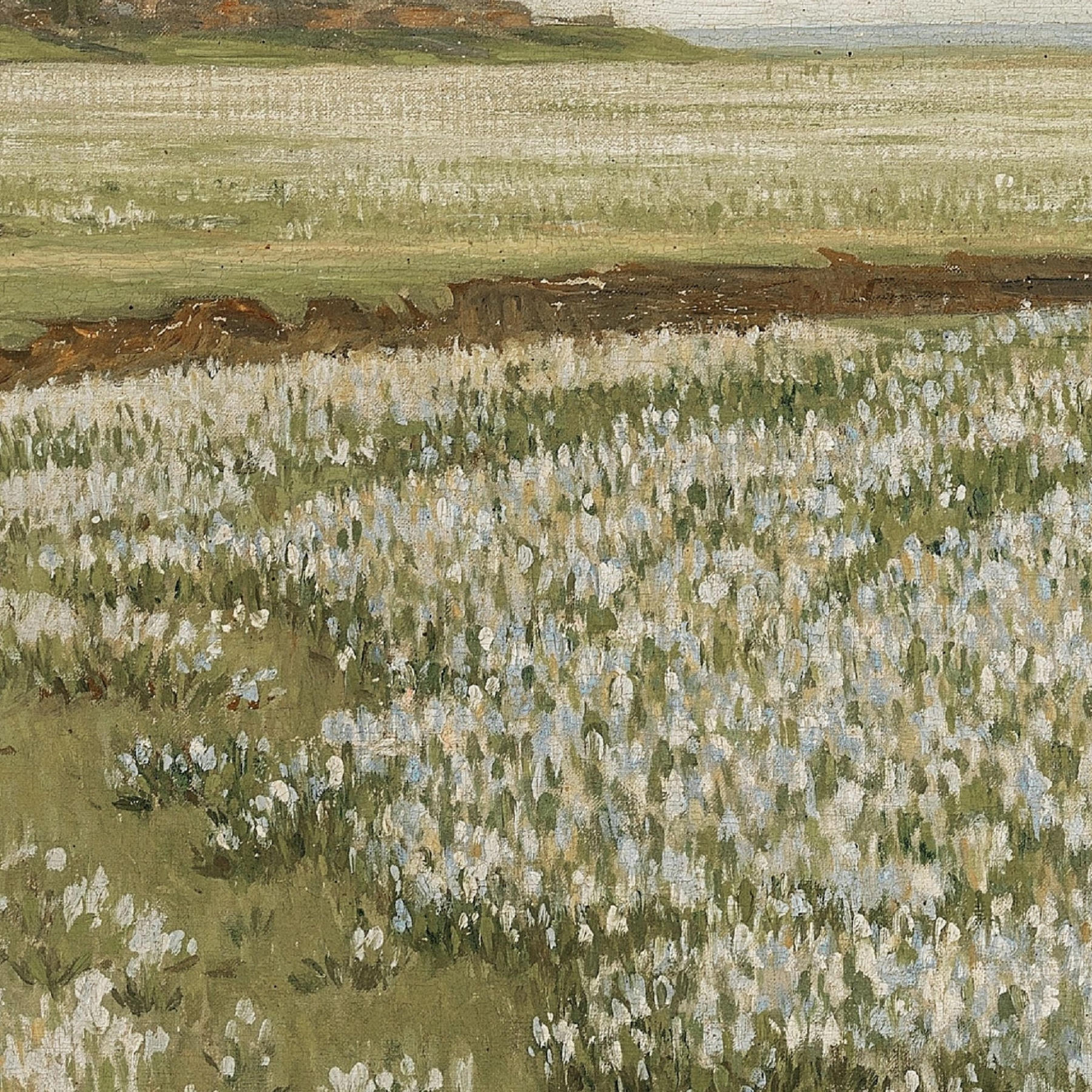 Spring Green Meadow Vintage Art Print