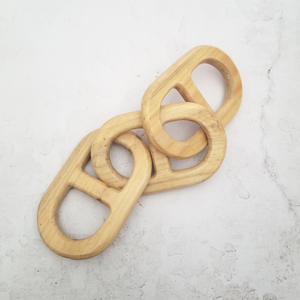 Hand Carved Wood Chain - Natural