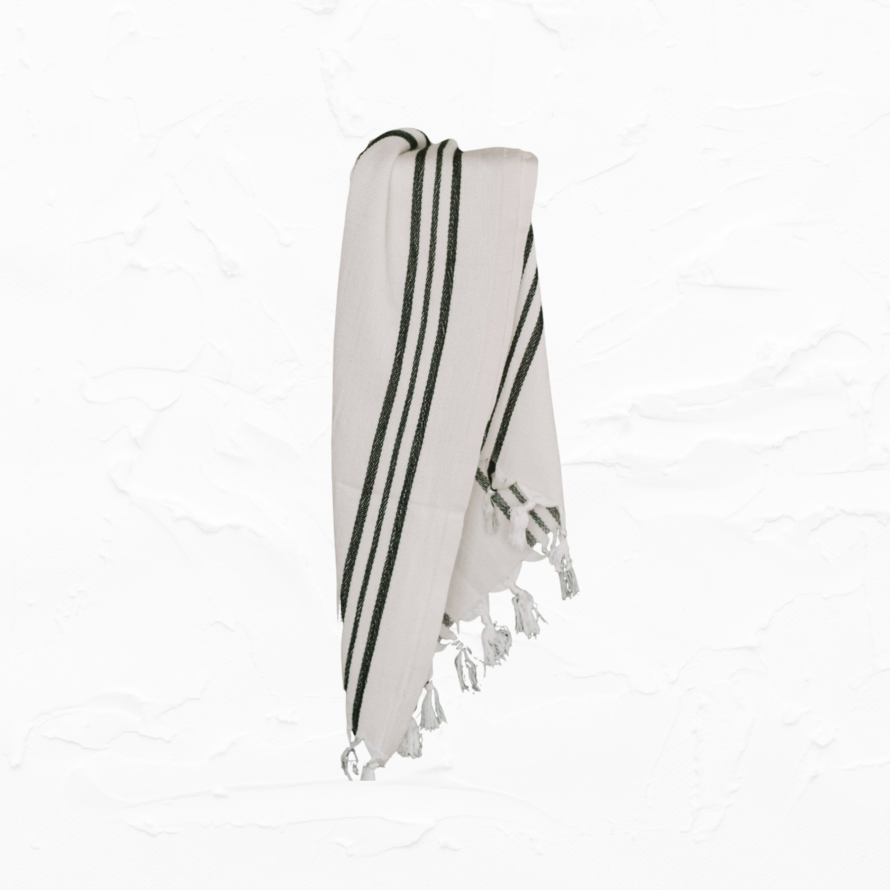 White hand towel with black stripe hot sale