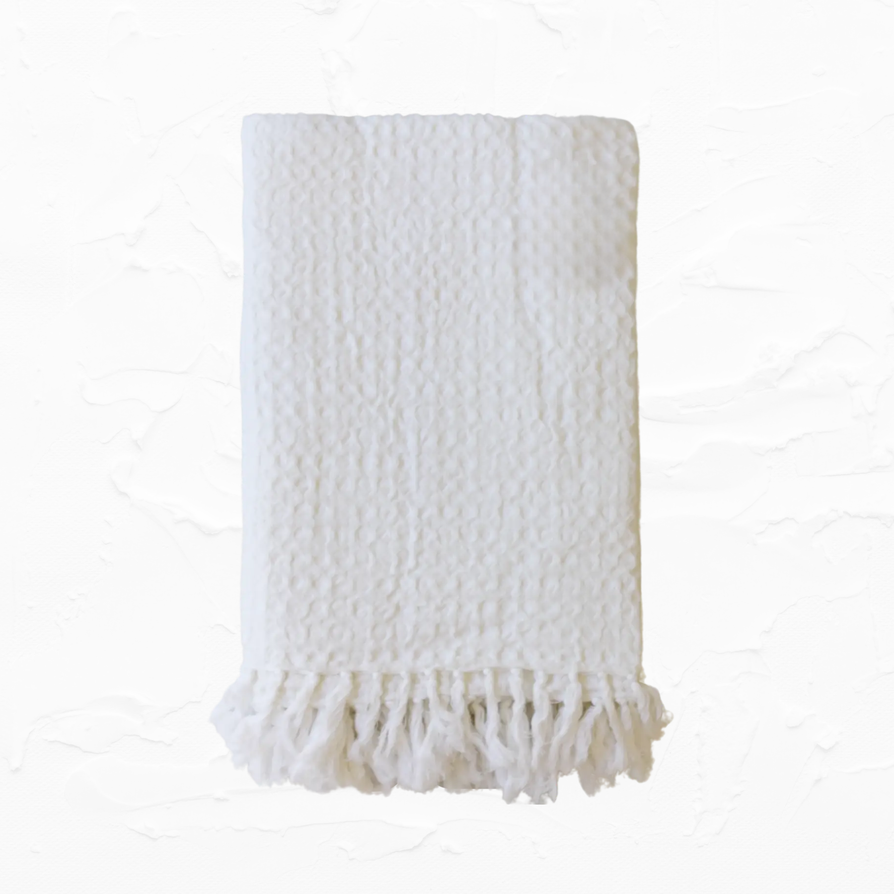 Waffle Weave Throw Blanket Ivory One Cozy Home